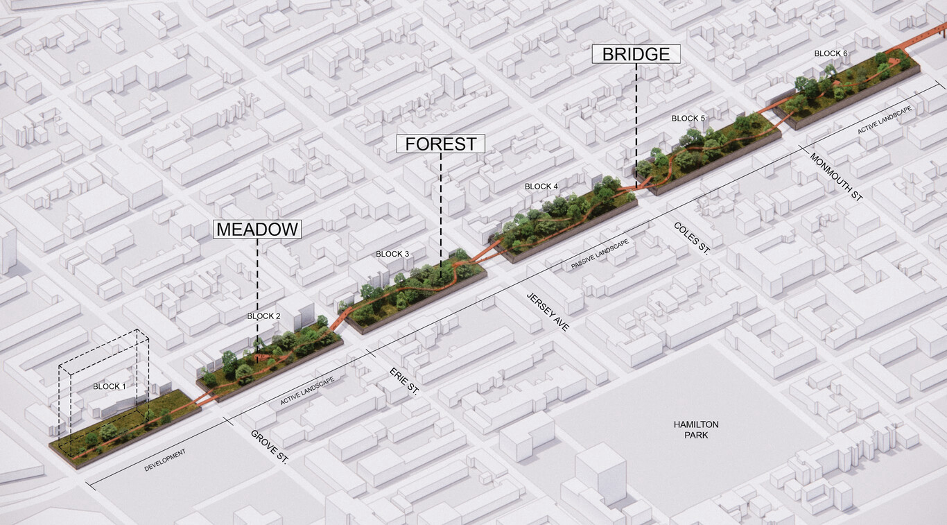 Embankment plan showing ecological zones